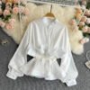 Korea Fashion Ruffle Design Lady Shirts