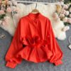 Korea Fashion Ruffle Design Lady Shirts