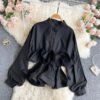 Korea Fashion Ruffle Design Lady Shirts