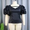 V Neck Puff Sleeve American Clothing Blouse Women Tops