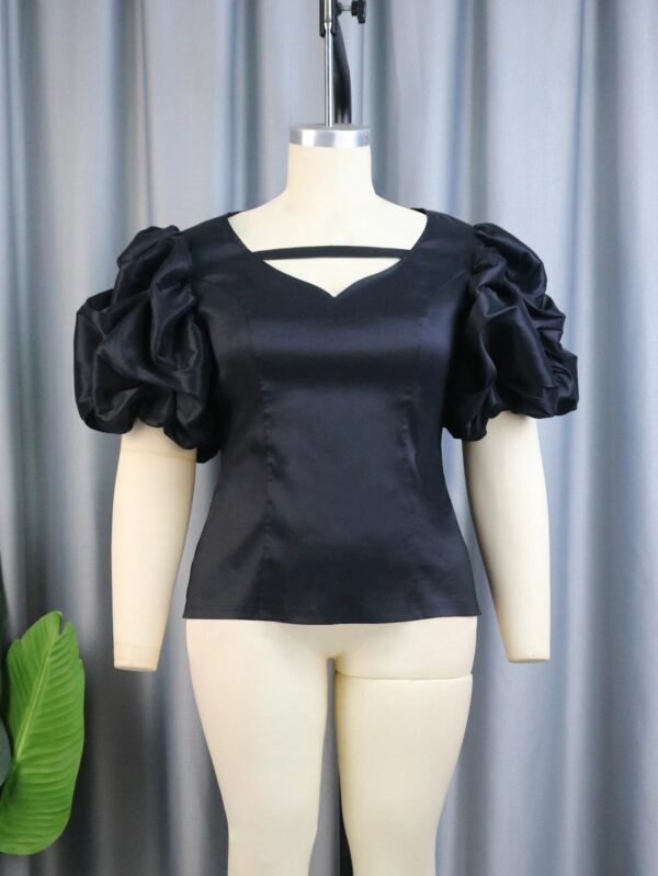 V Neck Puff Sleeve American Clothing Blouse Women Tops