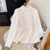 Boutique Spring New Style Temperament Ruffled Lace Long Sleeved Women'S Shirt