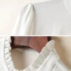 Women'S Silk Long Sleeve Shirt Lady'S Fashion Blouse With Ruffled Collar And Front