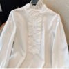 Boutique Spring New Style Temperament Ruffled Lace Long Sleeved Women'S Shirt