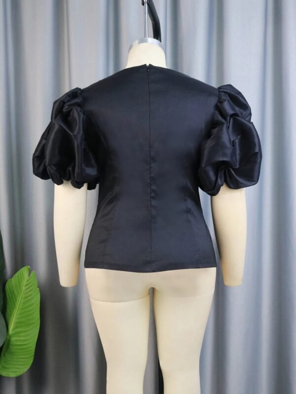 V Neck Puff Sleeve American Clothing Blouse Women Tops