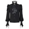 Vintage Women'S Lolita Shirt Gothic Chiffon Ruffle Blouse Long Sleeve Blusas Black Blouses For Ladies
