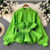 Korea Fashion Ruffle Design Lady Shirts